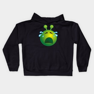 Funny Alien Monster ET Extraterrestrial Martian Green Man Emoji for Women, Men and Kids 3 Kids Hoodie